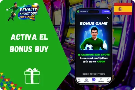 Penalty Shoot Out Cup Mania bonus buy activation screen