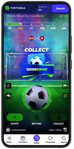 Penalty Shoot Out Cup Mania collect winnings screen